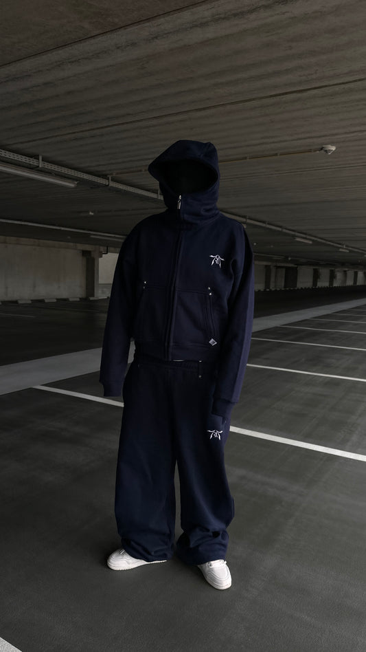 BLACK NAVY ZIP-HOODIE