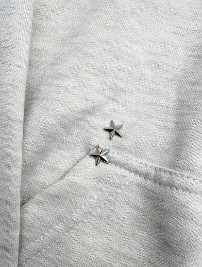 IVORY GREY-GREEN ZIP HOODIE