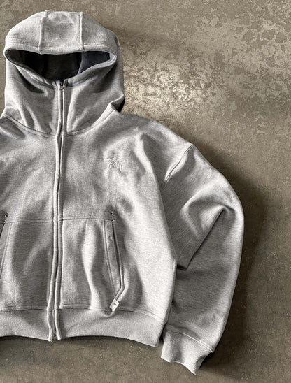 TITANIUM GREY ZIP-HOODIE