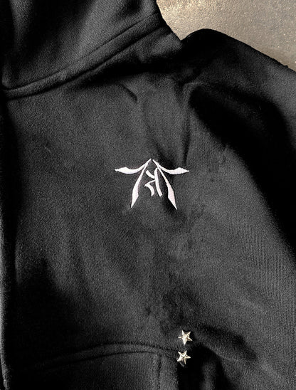 OBSIDIAN BLACK ZIP-HOODIE