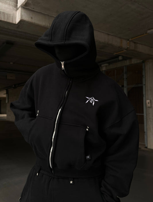 OBSIDIAN BLACK ZIP-HOODIE