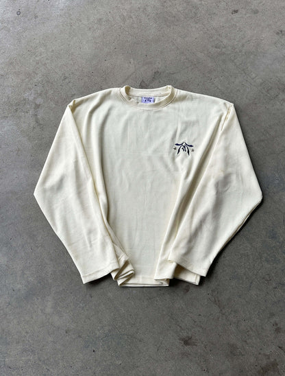 IVORY NAVY WAFFLE LONG SLEEVE