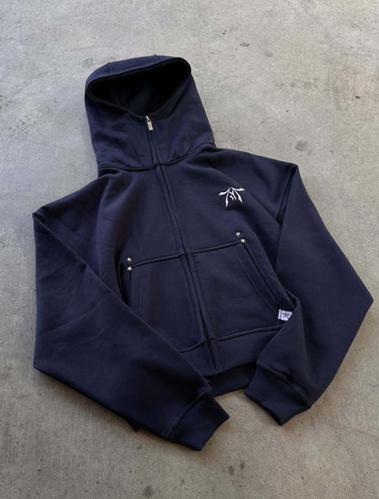 BLACK NAVY ZIP-HOODIE (PREORDER)